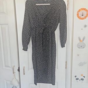 AX Paris Black and White Long Sleeve Dress